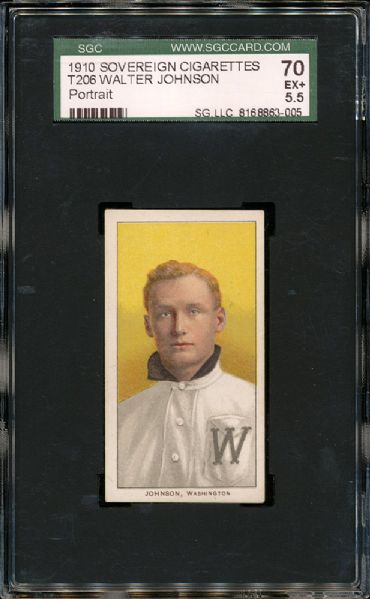 1909-11 T206 WALTER JOHNSON (PORTRAIT) EX+ SGC 5.5