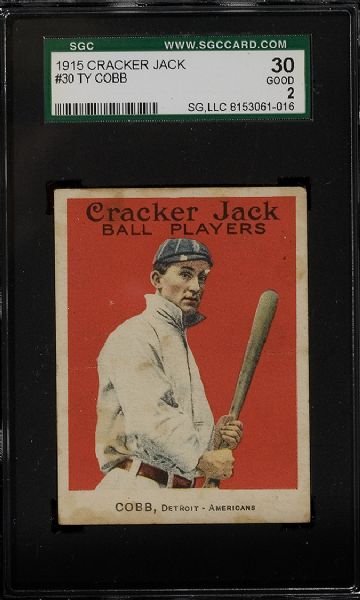 1915 E145 Cracker Jack #30 Ty Cobb SGC 30 Good  