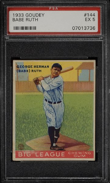 1933 Goudey #144 Babe Ruth PSA 5 EX  