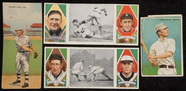 Childhood collection of 21 Tobacco Cards - T201 T202 T206 & T227 inc pair of Ty Cobbs 