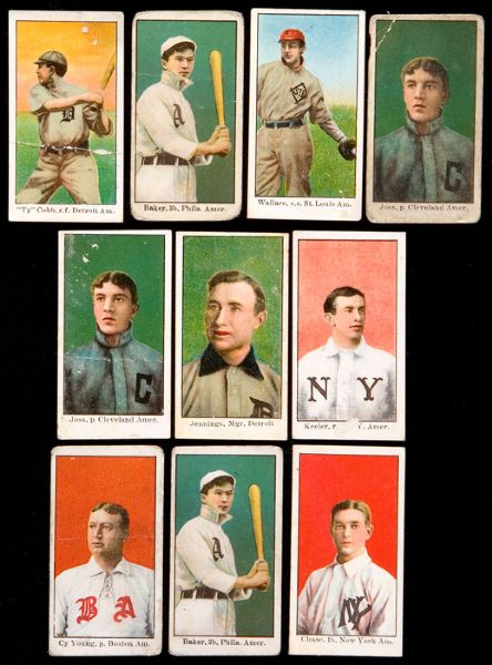 1909-11 E90-1 AMERICAN CARAMEL LOT OF 42 WITH 13 HALL OF FAMERS INCLUDING COBB AND YOUNG