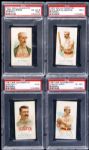1887 N28 ALLEN & GINTER PSA GRADED LOT OF 4 INCLUDING KEEFE, KELLY AND CLARKSON