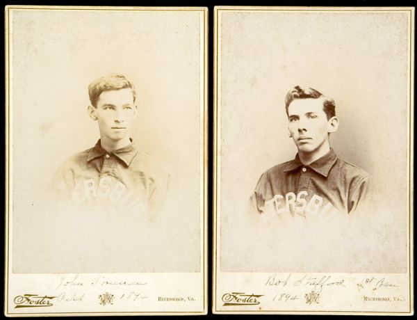 VERY SCARCE 1894 CABINET CARDS OF BOB STAFFORD AND JOHN "BROWNIE" FOREMAN