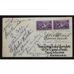 1939 BASEBALL HALL OF FAME FIRST DAY COVER SIGNED BY ELEVEN INAUGURAL INDUCTEES