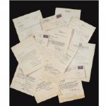CORRESPONDENCE, WITH HANDWRITTEN REPLIES TO INAUGURAL CLASS OF HALL OF FAME PLAYERS