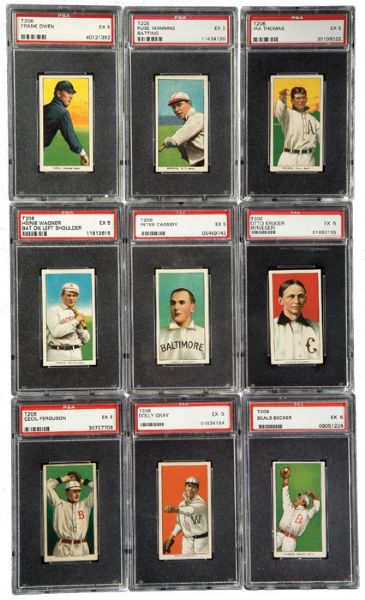 1909-11 T206 EX PSA 5 GRADED LOT OF 25 DIFFERENT