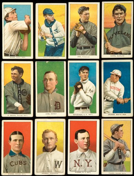 1909-11 T206 LOT OF 234 (225 DIFFERENT) WITH COBB, JOHNSON (2), MATHEWSON AND 37 OTHER HALL OF FAMERS