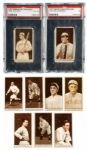 1912 T207 BROWN BACKGROUND LOT OF 96 DIFFERENT WITH 11 HALL OF FAMERS INCLUDING JOHNSON AND SPEAKER