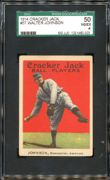 1914 CRACKER JACK WALTER JOHNSON SGC 50 VG/EX