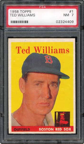 1958 TOPPS #1 TED WILLIAMS PSA 7 NM