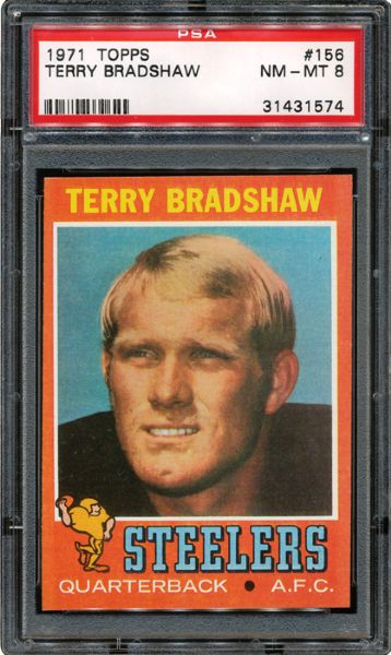 1971 TOPPS #156 TERRY BRADSHAW PSA 8 NM-MT