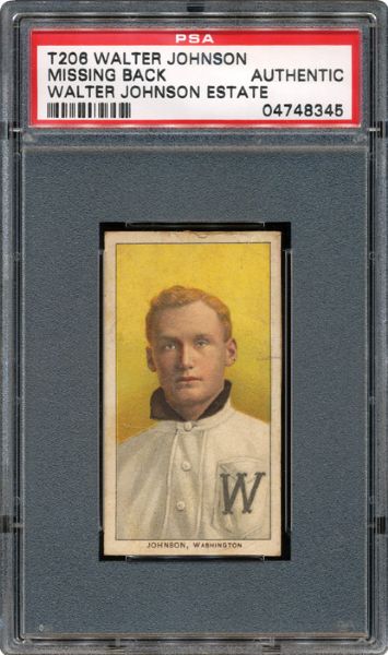 1909-11 T206 WALTER JOHNSON (PORTRAIT) FROM WALTER JOHNSON ESTATE PSA AUTHENTIC (MISSING BACK)