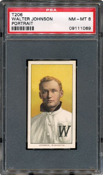 1909-11 T206 WALTER JOHNSON (PORTRAIT) PSA 8 NM-MT