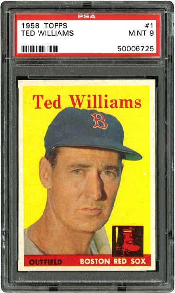 1958 TOPPS #1 TED WILLIAMS MINT PSA 9