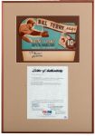 BILL TERRY COUNTERTOP AD DISPLAY FOR TWENTY GRAND CIGARETTES SIGNED "TO BARRY" - EX-HALPER