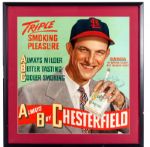 1947 STAN MUSIAL SIGNED CHESTERFIELD ADVERTISING DISPLAY SIGNED "TO BARRY" - EX-HALPER