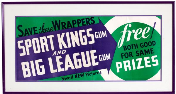 1933 GOUDEY SPORT KINGS GUM AND BIG LEAGUE GUM PROMOTIONAL STORE DISPLAY
