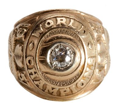 RED AUERBACHS 1957 BOSTON CELTICS NBA CHAMPIONSHIP RING WORN BY HIS WIFE DOROTHY