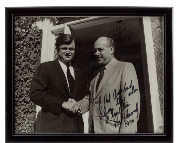 1970 TED KENNEDY SIGNED PHOTO INSCRIBED TO RED AUERBACH