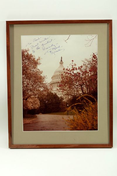 LARGE, PERSONALIZED PHOTO TO RED AUERBACH FROM SPEAKER OF THE HOUSE TIP ONEILL 