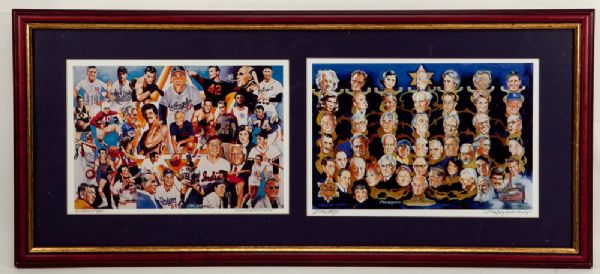 RED AUERBACHS JEWISH SPORTS HEROES FRAMED LITHOGRAPH