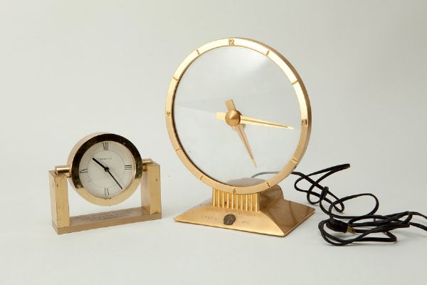 PAIR OF DESKTOP CLOCKS FROM THE RED AUERBACH ESTATE 