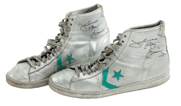 JULIUS "DR. J" ERVINGS GAME WORN CONVERSE SHOES CUSTOMIZED FOR THE MOVIE "THE FISH THAT SAVED PITTSBURGH"