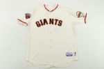 2011 SEASON PABLO SANDOVAL SIGNED GAME USED SAN FRANCISCO GIANTS HOME JERSEY  WITH 2010 WORLD SERIES CHAMPIONS PATCH