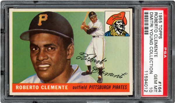 1955 TOPPS #164 ROBERTO CLEMENTE GEM MINT PSA 10 (1/1) - DMITRI YOUNG COLLECTION