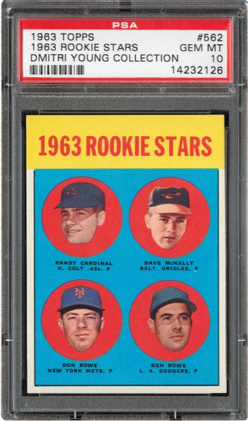 1963 TOPPS #562 DAVE MCNALLY GEM MINT PSA 10 (1/2) - DMITRI YOUNG COLLECTION