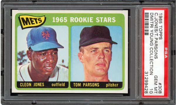 1965 TOPPS #308 CLEON JONES GEM MINT PSA 10 (1/2) - DMITRI YOUNG COLLECTION