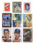 MAINLY 1954 THRU 1956 TOPPS AND BOWMAN LOT OF 117 WITH HALL OF FAMERS AND STARS