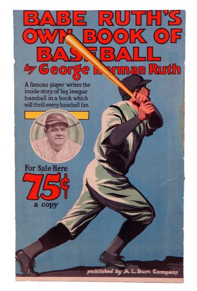 RARE C.1928 BABE RUTHS OWN BOOK OF BASEBALL STORE ADVERTISING DISPLAY