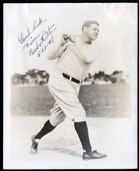 RARE NON-PERSONALIZED BABE RUTH AUTOGRAPHED 8X10 PHOTOGRAPH