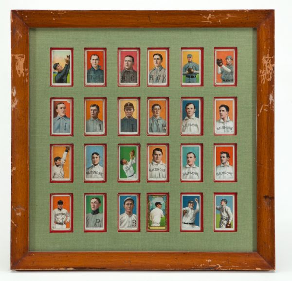 1909-11 T206 (23) AND 1911 T205 (1) LOT OF 24 MINOR LEAGUERS INC. JAKE BECKLEY IN VINTAGE FRAME