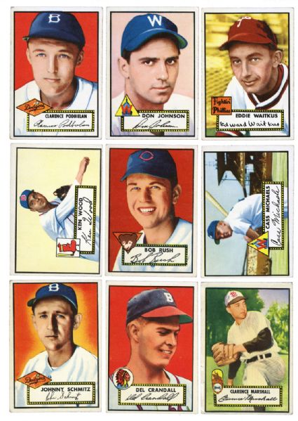 1952 TOPPS BASEBALL LOT OF (20) CARDS