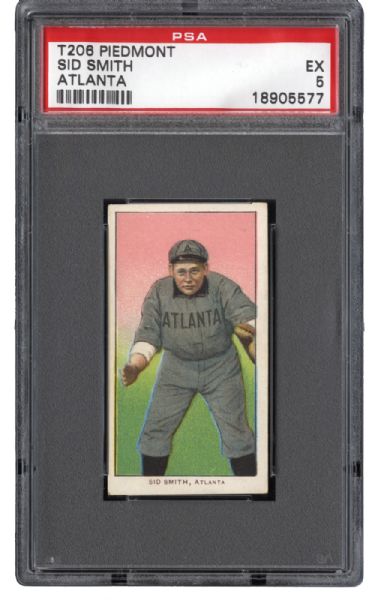 1909-11 T206 SID SMITH (SOUTHERN LEAGUER) EX PSA 5