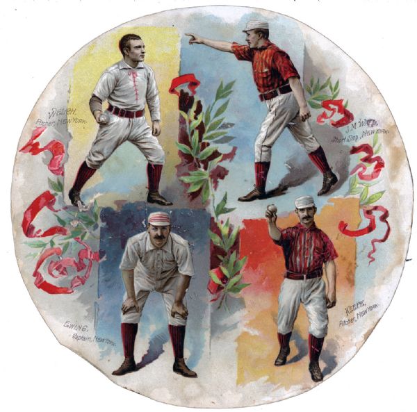 1889 GOODWIN & CO WELCH, WARD, EWING AND KEEFE BASEBALL ALBUM PAGE 