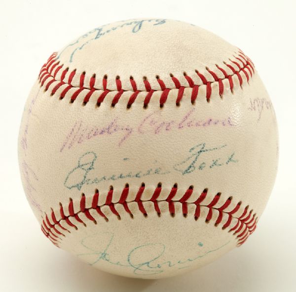 OAL HARRIDGE REACH BASEBALL SIGNED BY HOF PLAYERS FOXX, COCHRANE, GROVE AND OTHERS