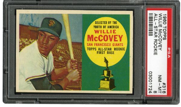 1960 TOPPS #316 WILLIE MCCOVEY ROOKIE NM-MT PSA 8