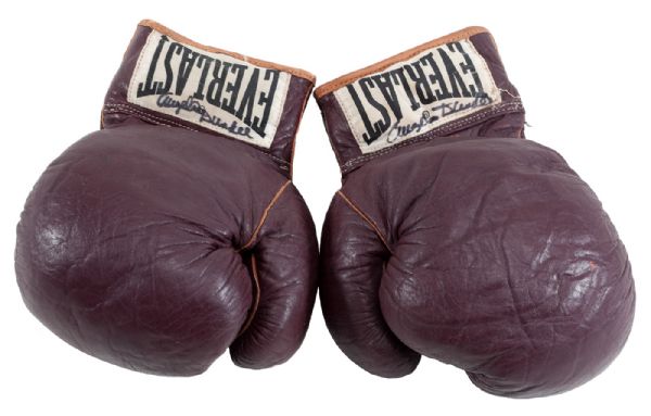 MUHAMMAD ALIS FIGHT-WORN GLOVES FROM 1966 BOUT VS. GEORGE CHUVALO