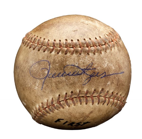 ROLLIE FINGERS 1963 SIGNED UPLAND (CA.) HIGH SCHOOL GAME USED NO-HITTER BASEBALL (FINGERS LOA) 