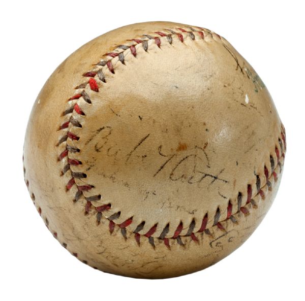 BABE RUTH, HONUS WAGNER, WALTER JOHNSON, JOHN MCGRAW, FRANK FRISCH, AND OTHERS EARLY 1930S SIGNED BASEBALL