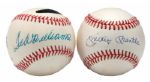 MICKEY MANTLE AND TED WILLIAMS SINGLE SIGNED BASEBALLS (2)