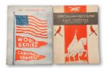 1931 (ST. LOUIS CARDINALS VS. PHILADELPHIA ATHLETICS) AND 1942 (ST. LOUIS CARDINALS VS. NEW YORK YANKEES) WORLD SERIES PROGRAM LOT OF (2) 