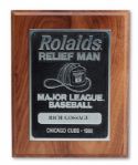 GOOSE GOSSAGES 1988 SIGNED CHICAGO CUBS MAJOR LEAGUE BASEBALL ROLAIDS RELIEF MAN PLAQUE (GOSSAGE LOA)