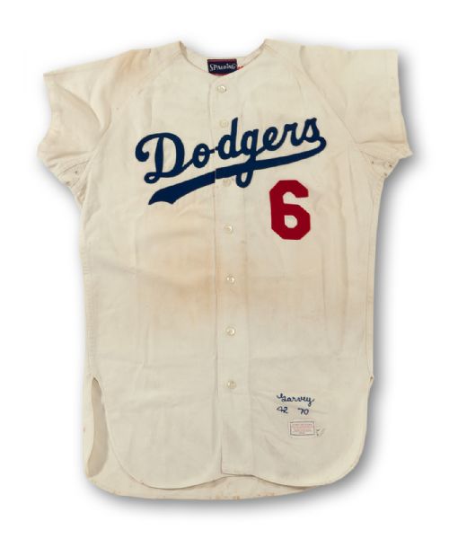 1970 STEVE GARVEY LOS ANGELES DODGERS GAME WORN AND SIGNED ROOKIE HOME FLANNEL JERSEY
