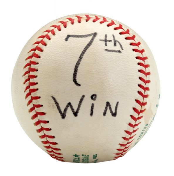 GOOSE GOSSAGES SEPTEMBER 24, 1972 SIGNED & INSCRIBED 7TH WIN GAME BALL - CHICAGO WHITE SOX VS. TEXAS RANGERS FROM (7-1) ROOKIE SEASON (GOSSAGE LOA)