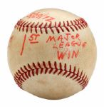 GOOSE GOSSAGES MAY 29, 1972 SIGNED & INSCRIBED 1ST CAREER WIN GAME BALL - CHICAGO WHITE SOX AT CALIFORNIA ANGELS FROM ROOKIE SEASON (GOSSAGE LOA)