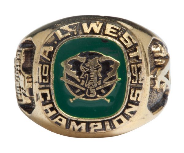 GOOSE GOSSAGES 1992 OAKLAND As AMERICAN LEAGUE WESTERN DIVISION CHAMPIONS RING (GOSSAGE LOA)